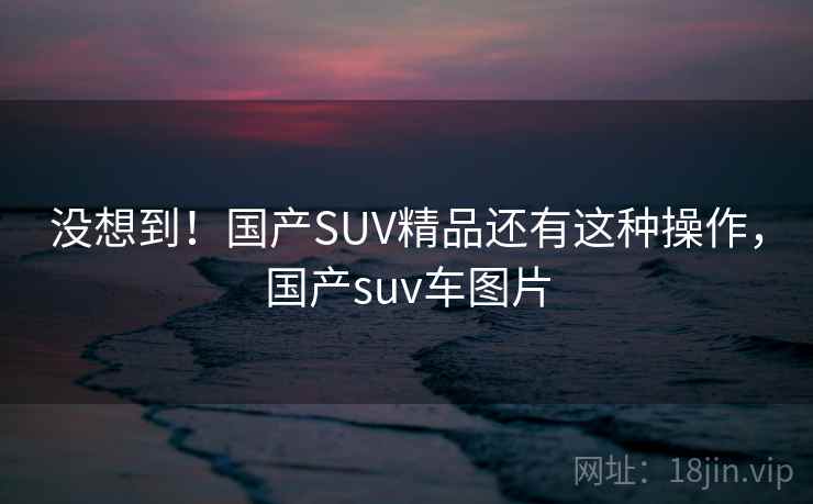 没想到！国产SUV精品还有这种操作，国产suv车图片